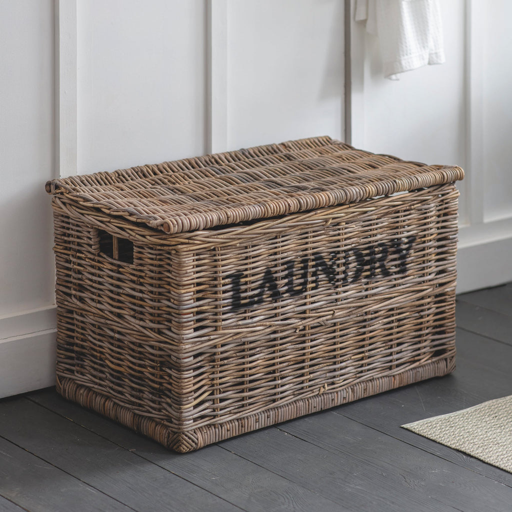 Laundry wicker utility basket