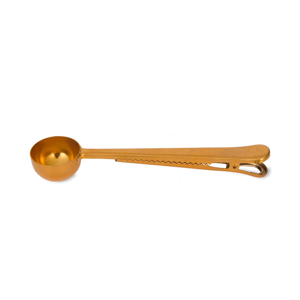 Brass Coffee Scoop and Clip-Kitchen Utensils-The Little House Shop