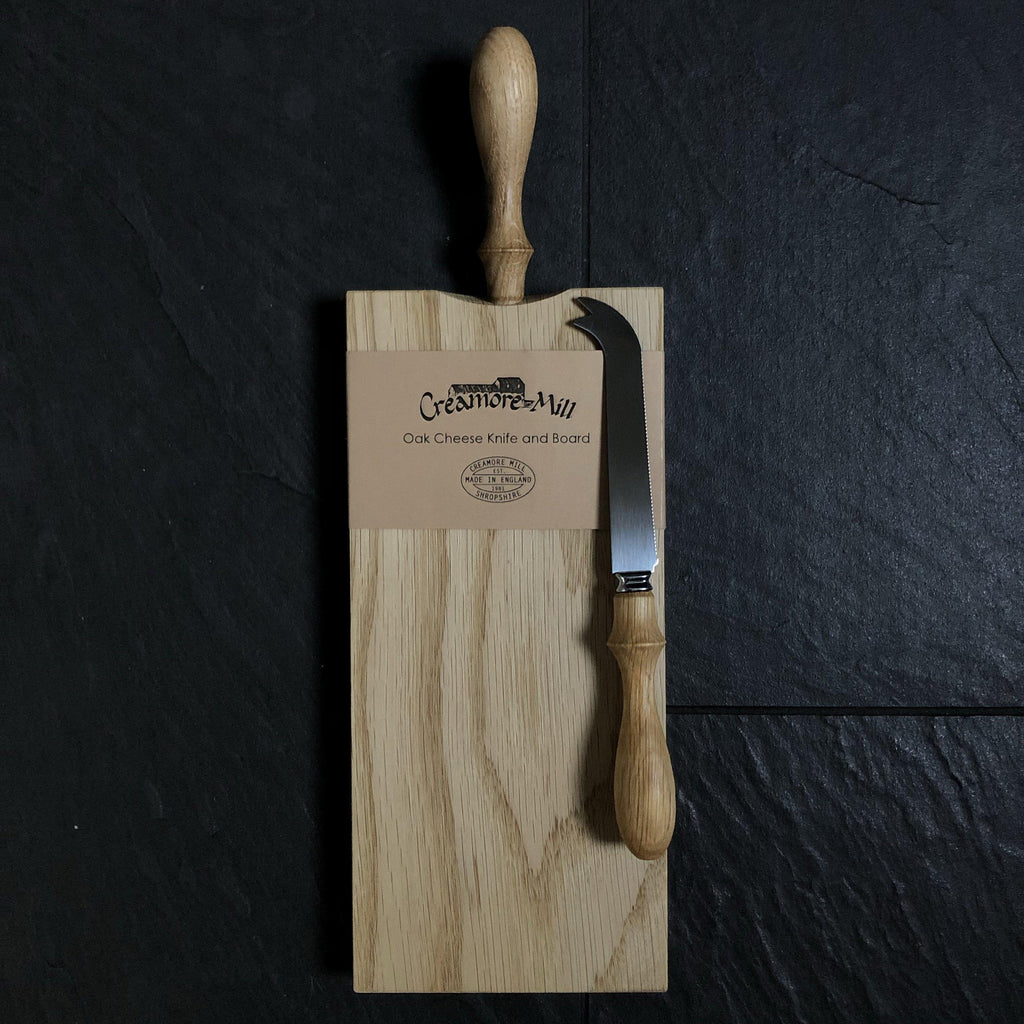 Oak Cheese Board & Knife Set-Cheese Knives-Yester Home