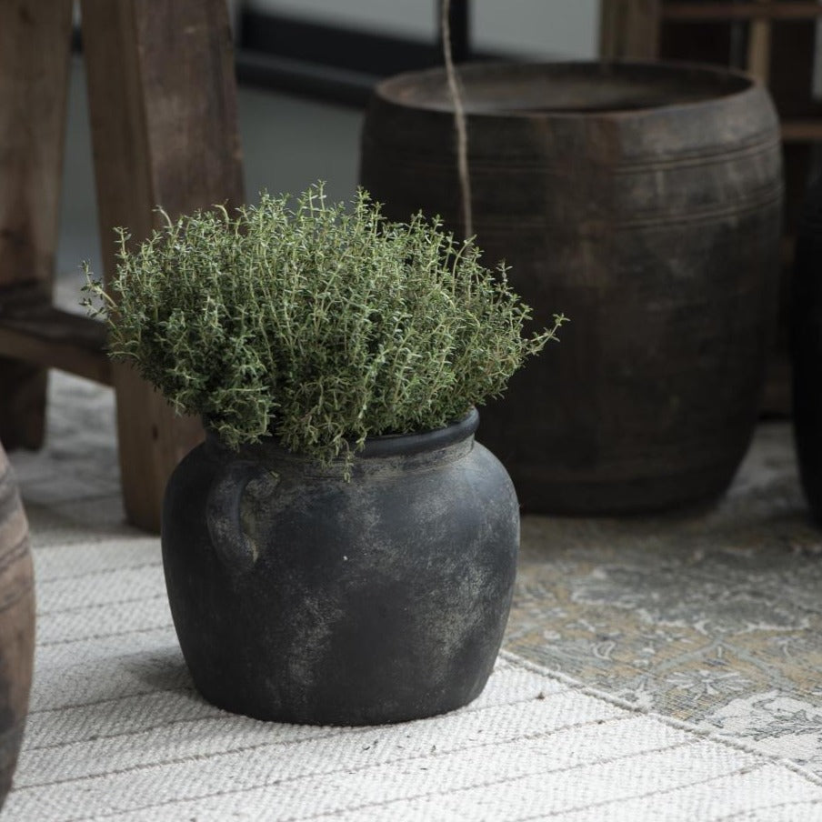 Athens Ceramic Pot With Handles-plant pots-The Little House Shop