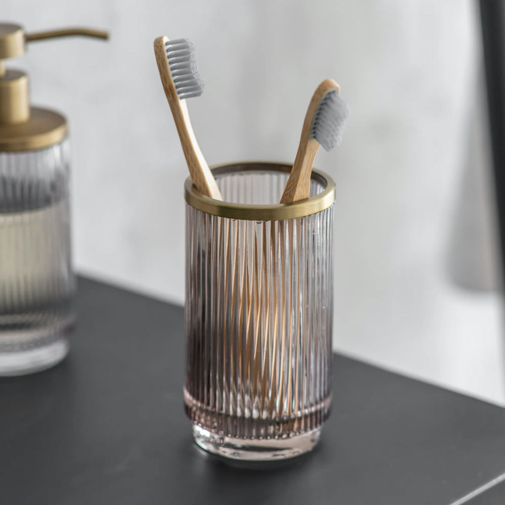 Adelphi Toothbrush Holder in Smoke - Glass