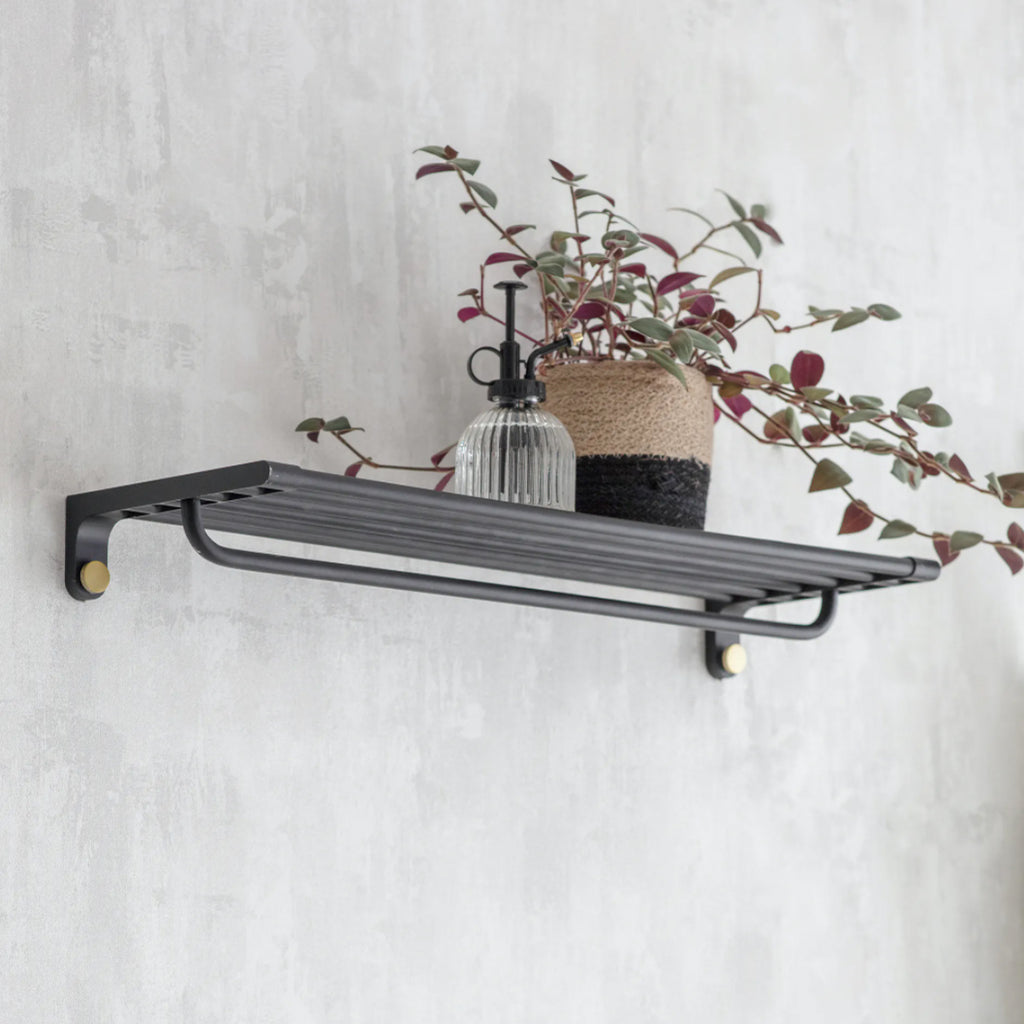 Adelphi Wall Shelf in Black - Steel