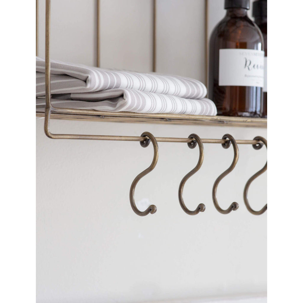 Brompton Wall Rack with Hooks-Racks & Shelves-Yester Home