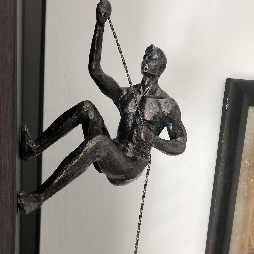 Bronze Climbing Man-Ornaments-Yester Home