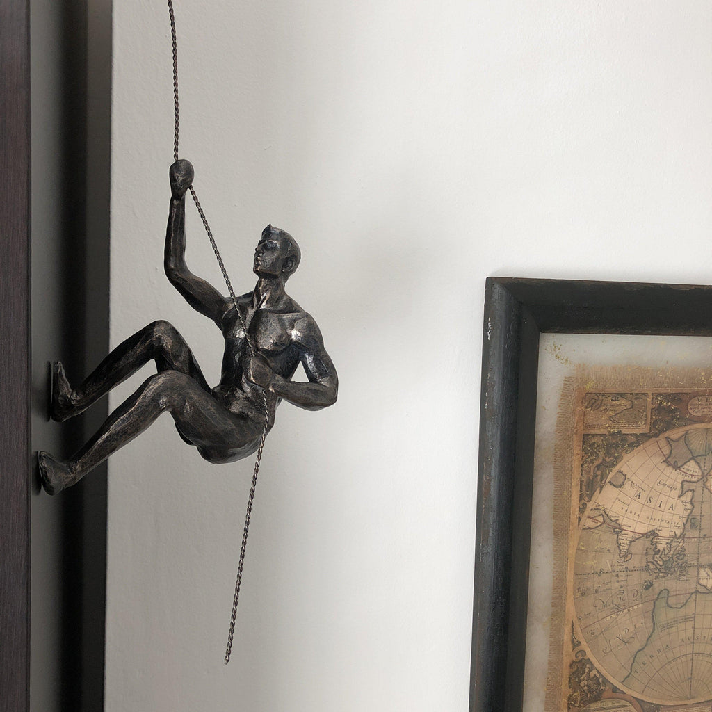 Bronze Climbing Man-Ornaments-Yester Home