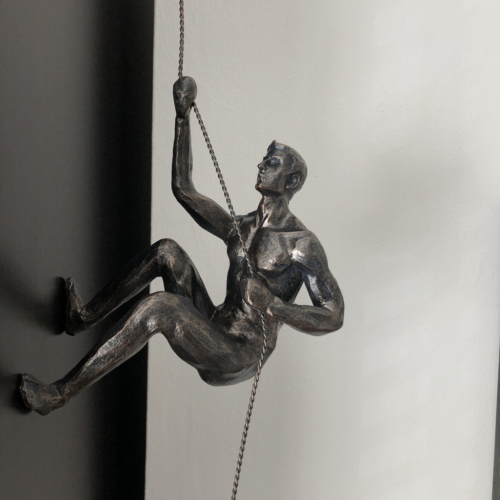 Bronze Climbing Man-Ornaments-Yester Home