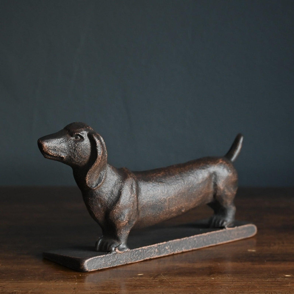 Cast Iron Dachshund Doorstop-Door Stops-Yester Home