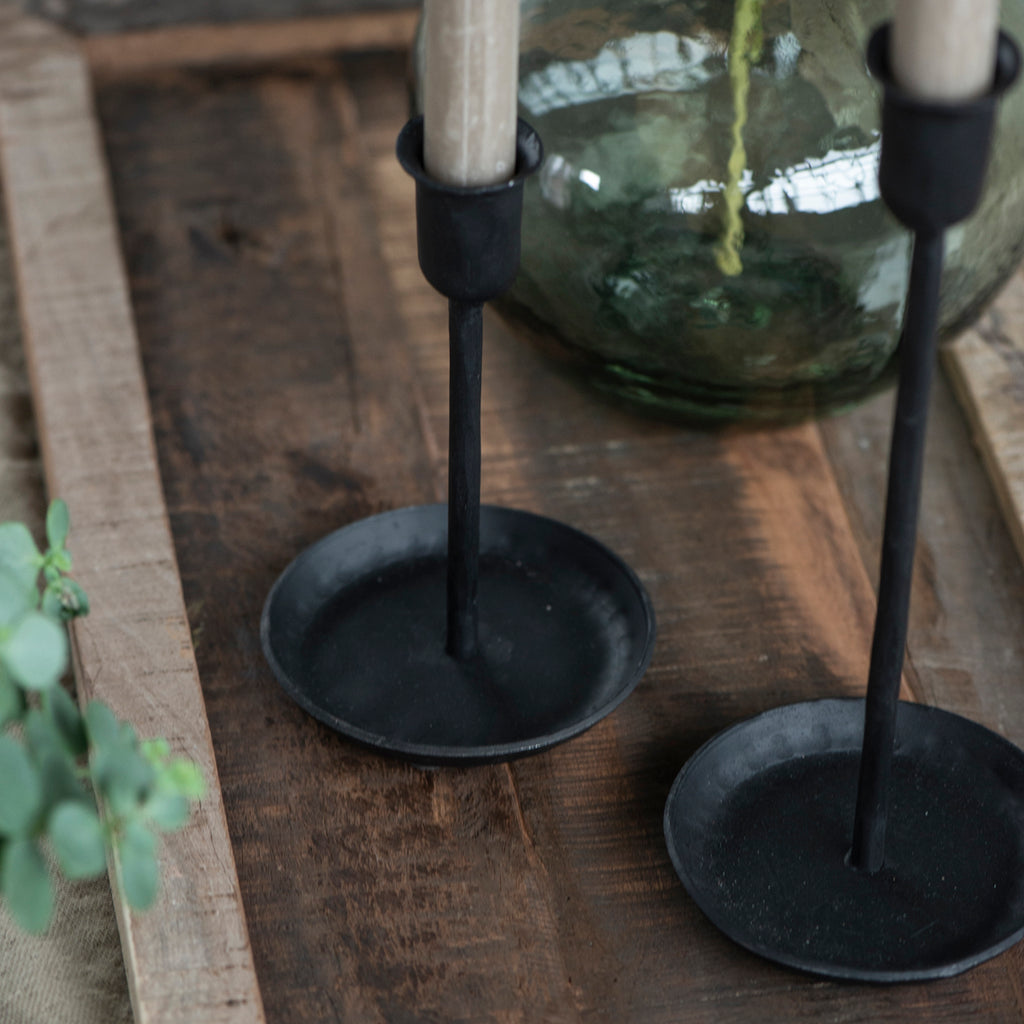 Handmade Black Dinner Candle Holder - Various