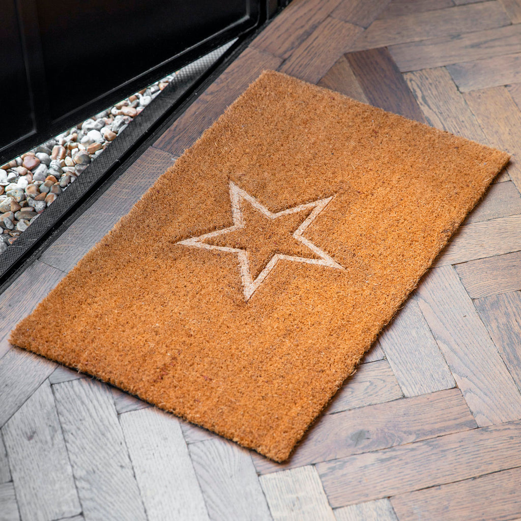 Embossed Star Coir Doormat