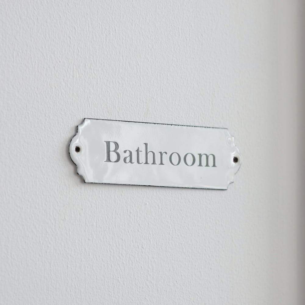 Enamel Bathroom Door Sign-Toilet Sign-Yester Home