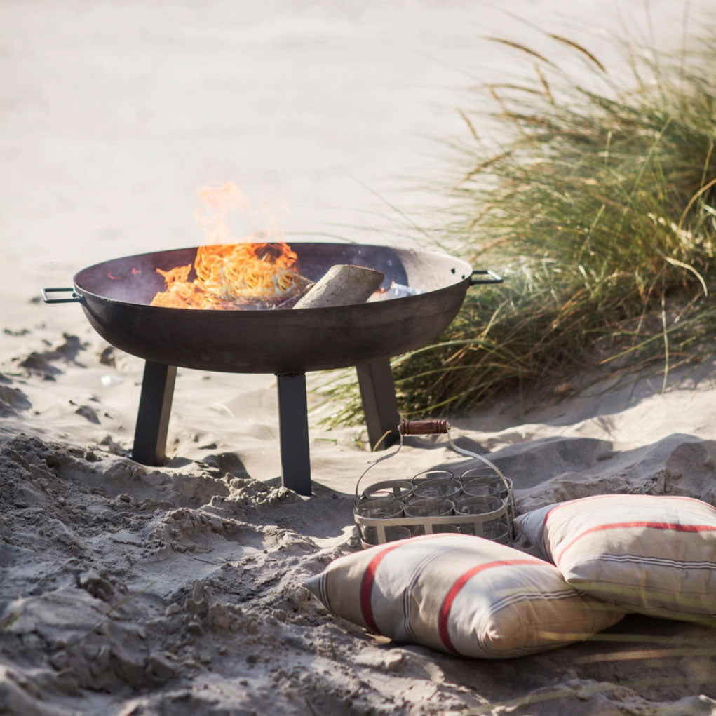 Raw Metal Foscot Fire Pit beach