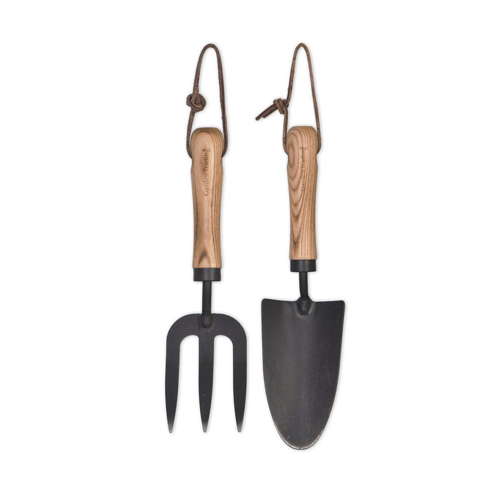 Horton Fork and Trowel Set in Black | Ash & Steel-Gardening Tools-Yester Home