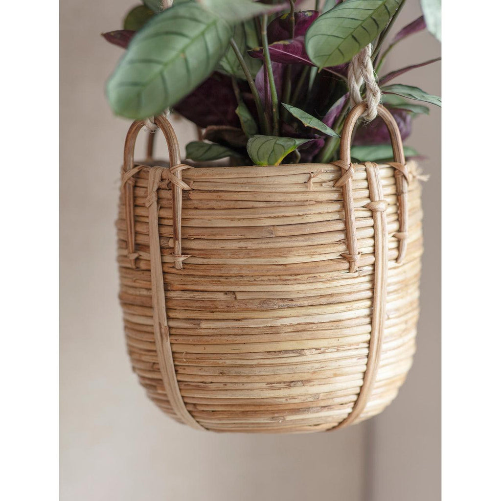 Mayfield Rattan Hanging Plant Pot-Planters-Yester Home