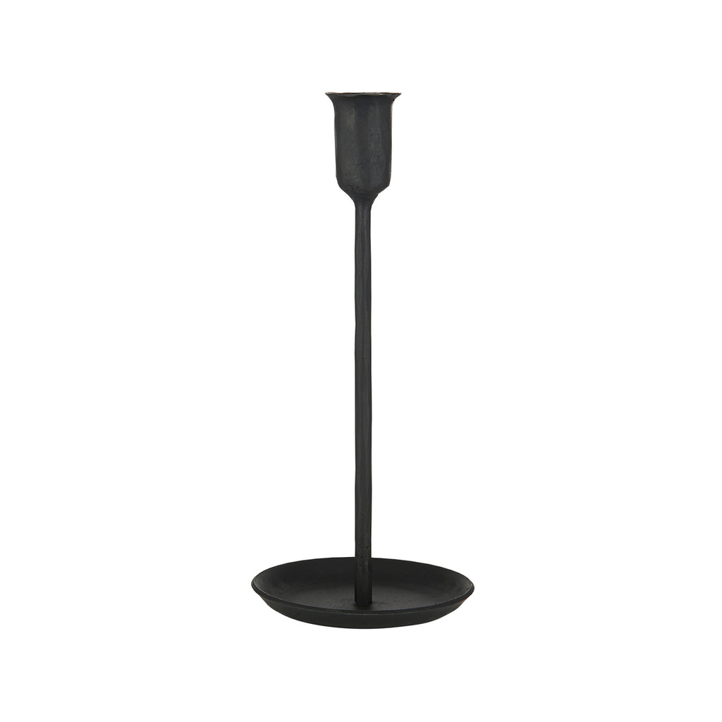 Handmade Black Dinner Candle Holder - medium