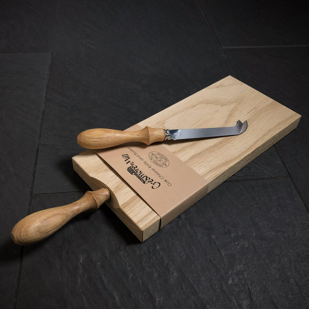 Oak Cheese Board & Knife Set-Cheese Knives-Yester Home