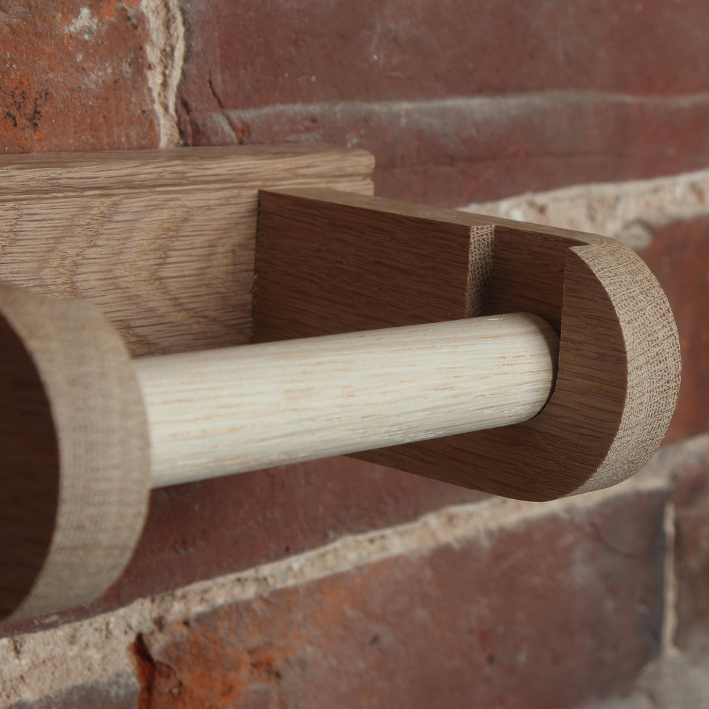 Oak Toilet Paper Holder-Toilet Paper Holders-Yester Home