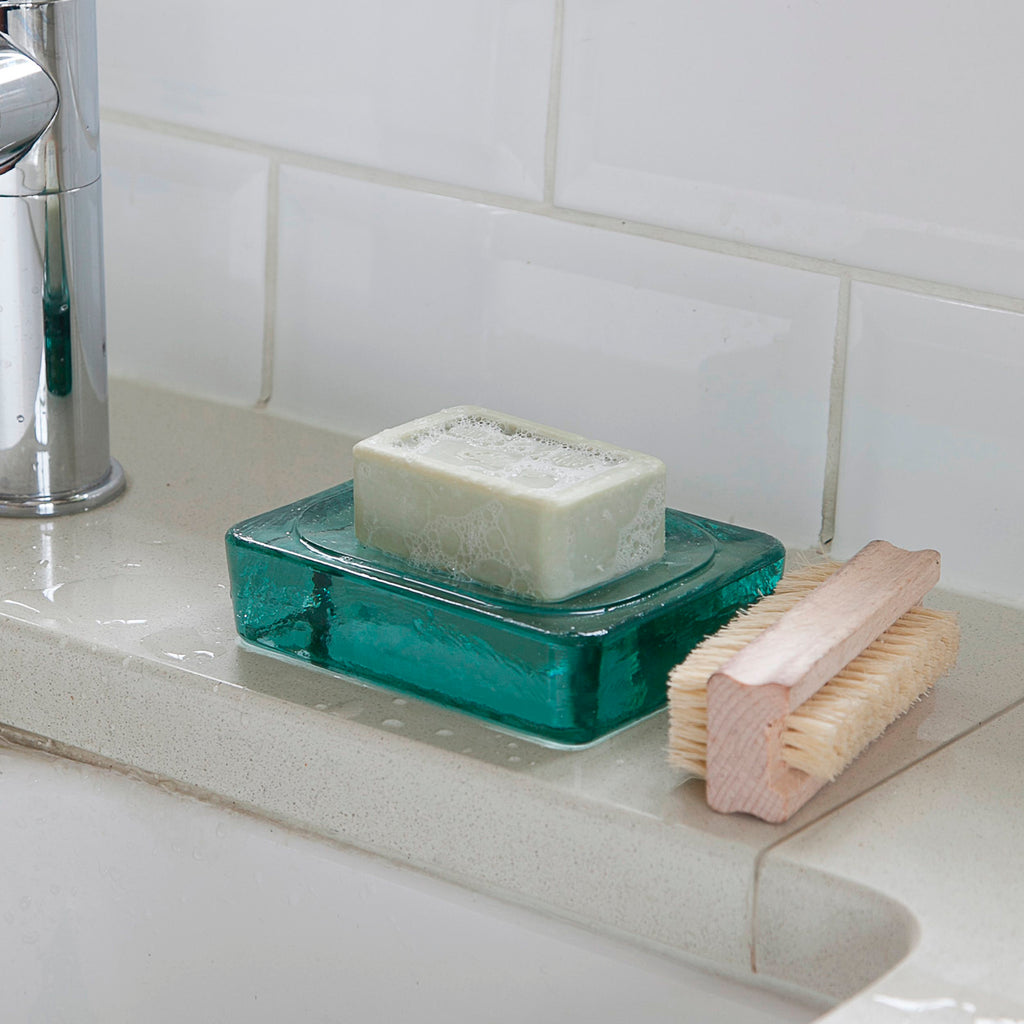 Recycled Glass Soap Dish-Soap Dish-The Little House Shop