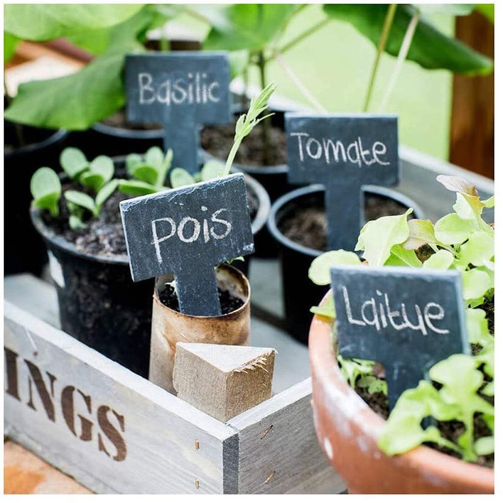 Set of 6 Greenhouse Tags with Chalk - Slate-Labels & Tags-Yester Home