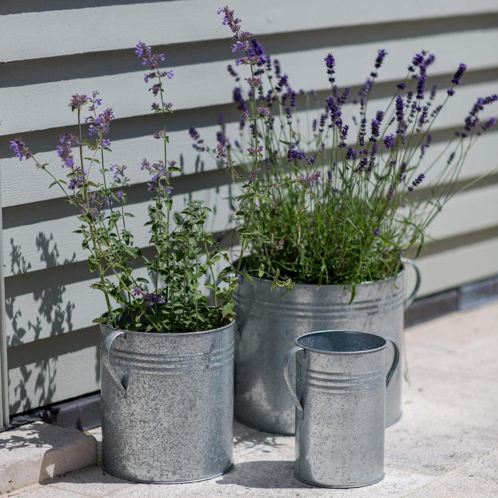 Galvanised Set Of 3 Planters-planter-The Little House Shop