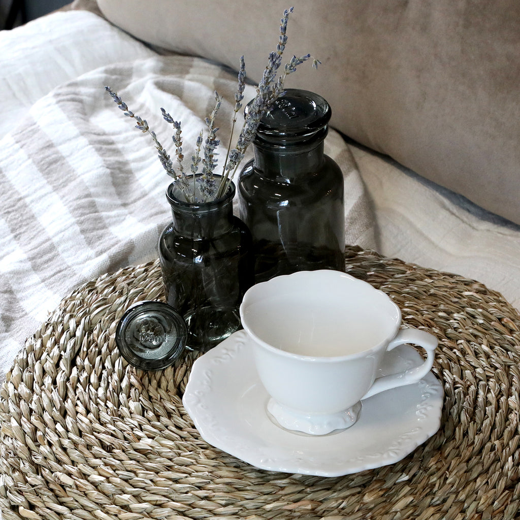 Set Of 5 Smoke Glass Apothecary Jars