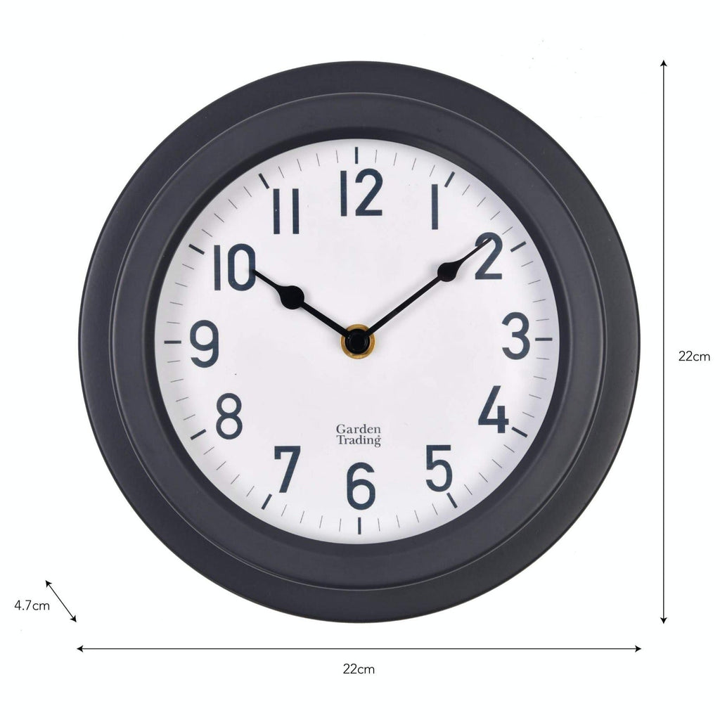 Steel Tenby Clock In Carbon-clock-The Little House Shop