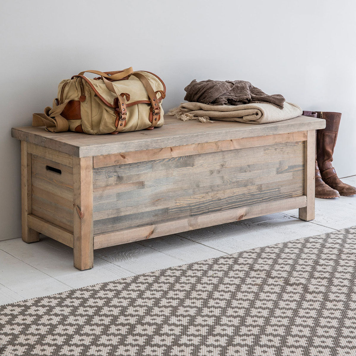Wooden sales box bench